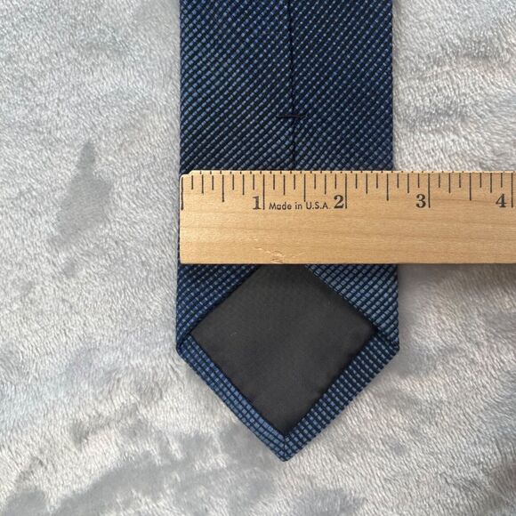 Van Heusen Mens Neck Tie Navy Blue Slim Skinny Short - Picture 9 of 11